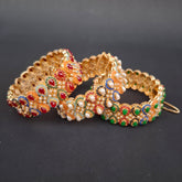Noor Nauratan Kundan Bangles – Multicolor Bridal Jewelry (Size 2.6" Openable)